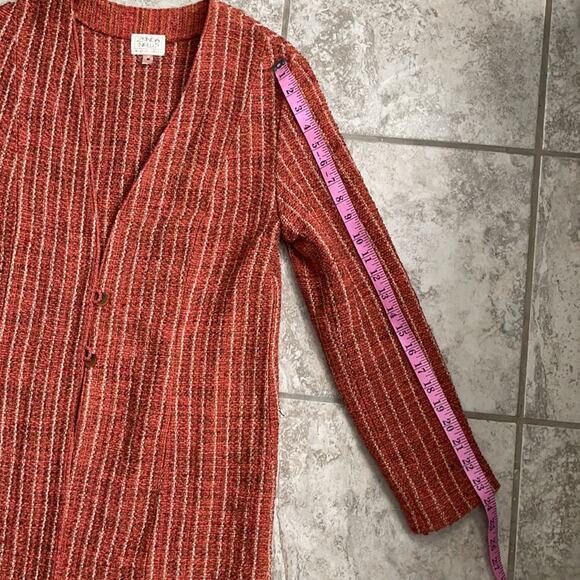 Zonda Nellis Tweed Woven art-to-wear Jacket button front Long Cardigan - Picture 15 of 16